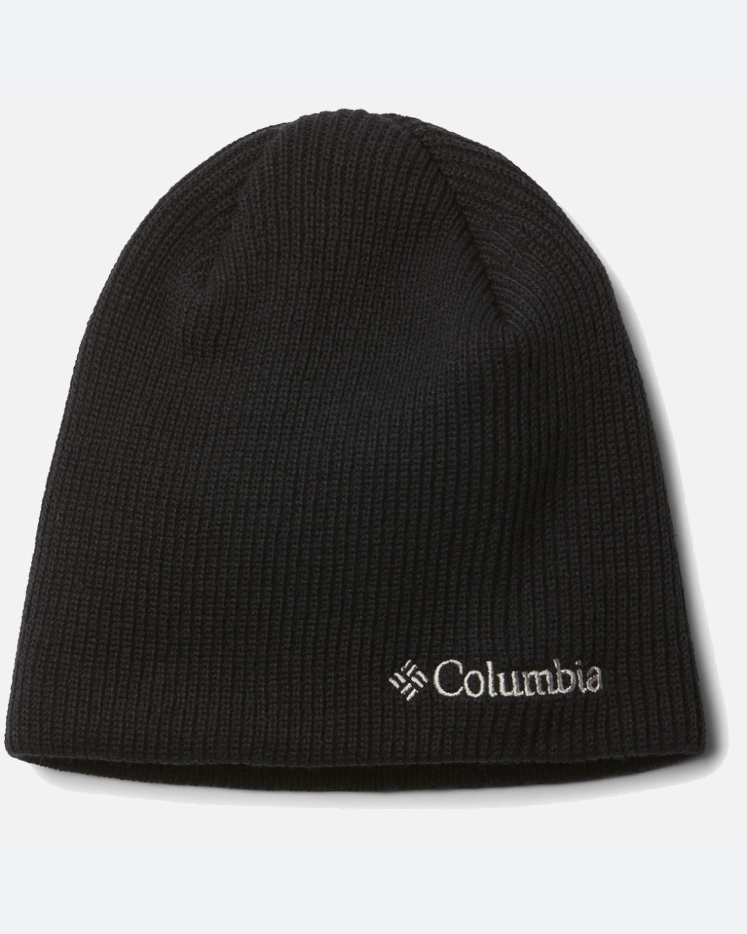 כובע ה-Whirlibird Watch Cap מבית columbiaIL הוא כובע צמר שחור עם לוגו המותג וסמל המותג רקומים בלבן בחלקו התחתון הקדמי. הכובע מוצג על רקע בהיר וחלק.