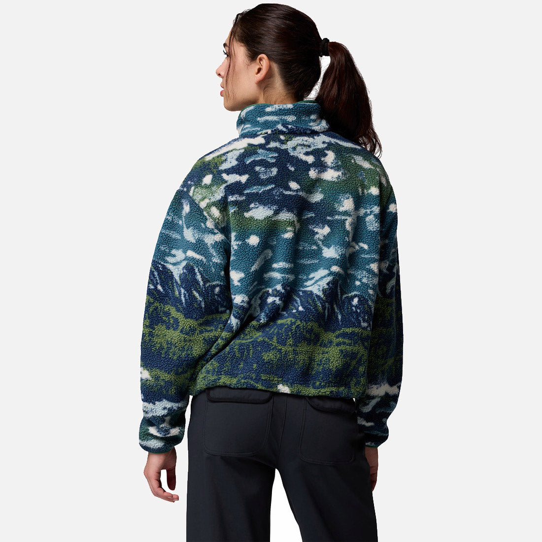 Helvetia II Print Cropped Half Snap