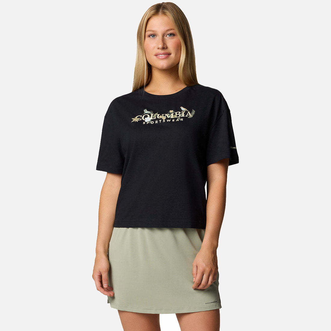 Rolling Bend Graphic Relaxed Crop Short Sleeve Shirt