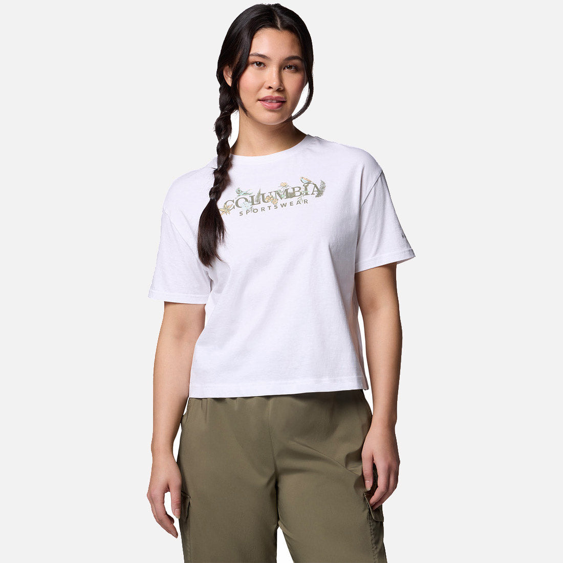 Rolling Bend Graphic Relaxed Crop Short Sleeve Shirt