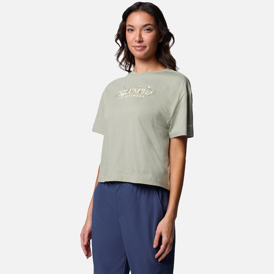 Rolling Bend Graphic Relaxed Crop Short Sleeve Shirt