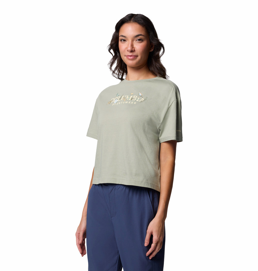Rolling Bend Graphic Relaxed Crop Short Sleeve Shirt