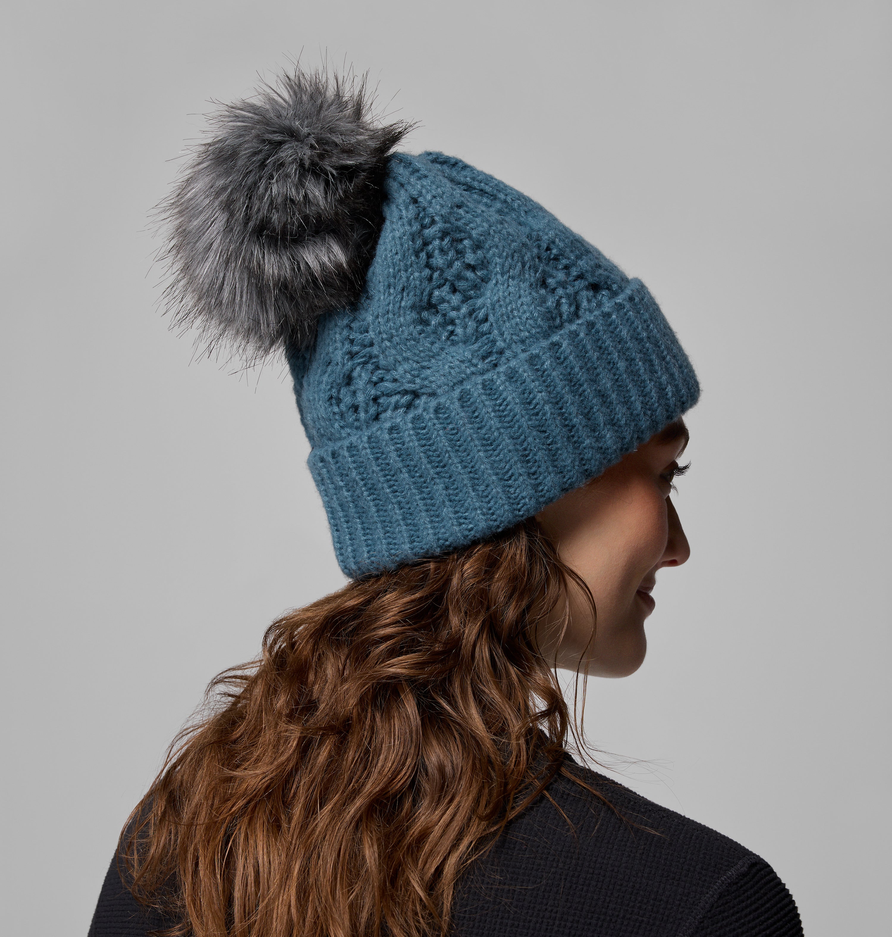 Boundless Days Cable Knit Pom Beanie