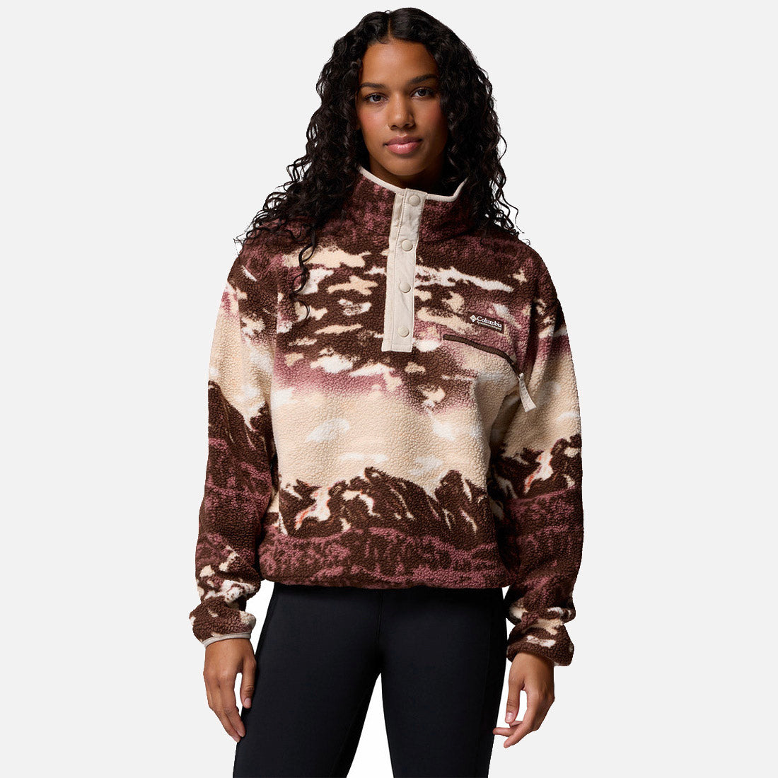 Helvetia II Print Cropped Half Snap