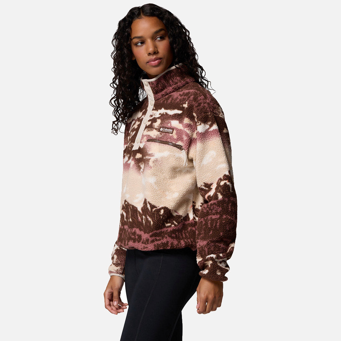 Helvetia II Print Cropped Half Snap