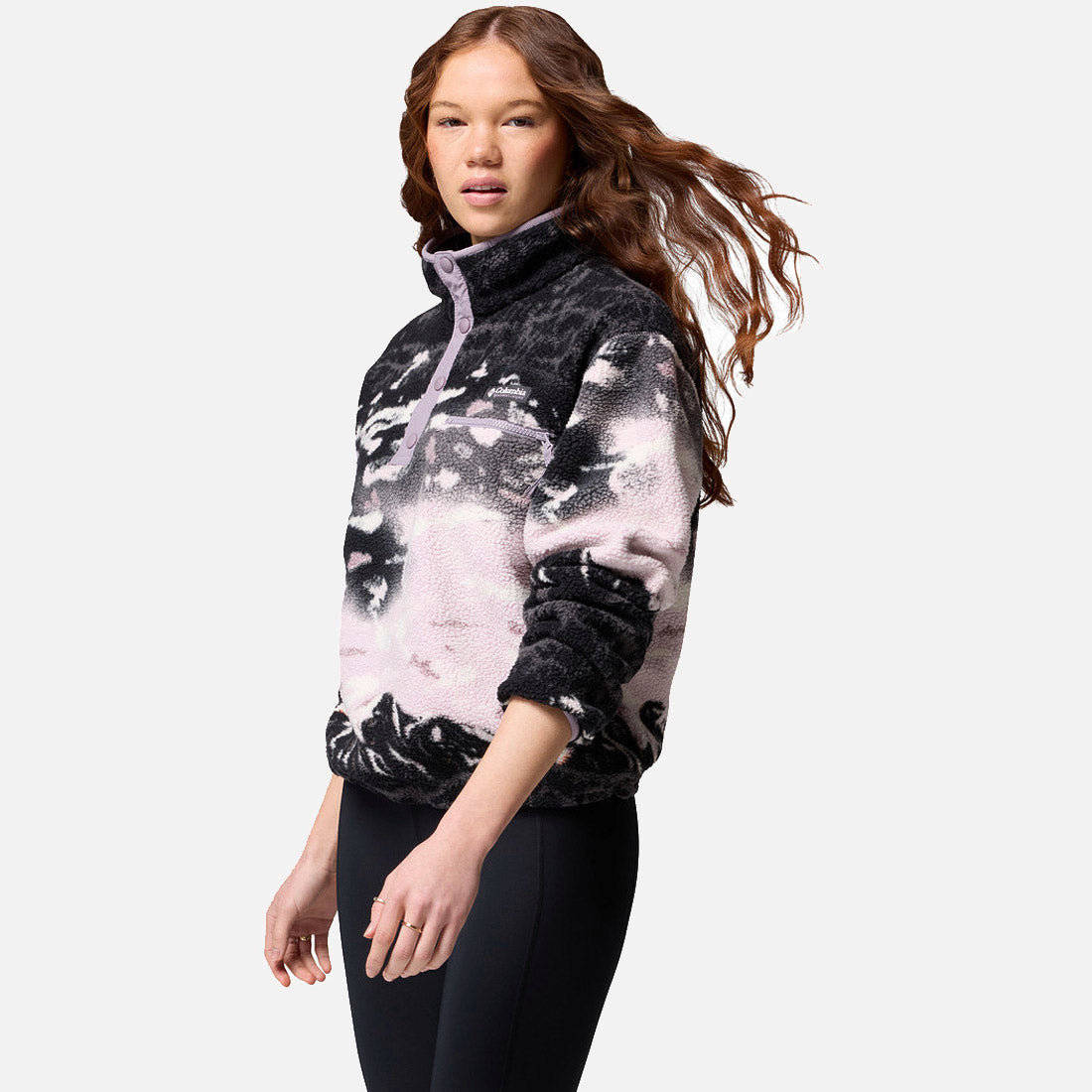 Helvetia II Print Cropped Half Snap