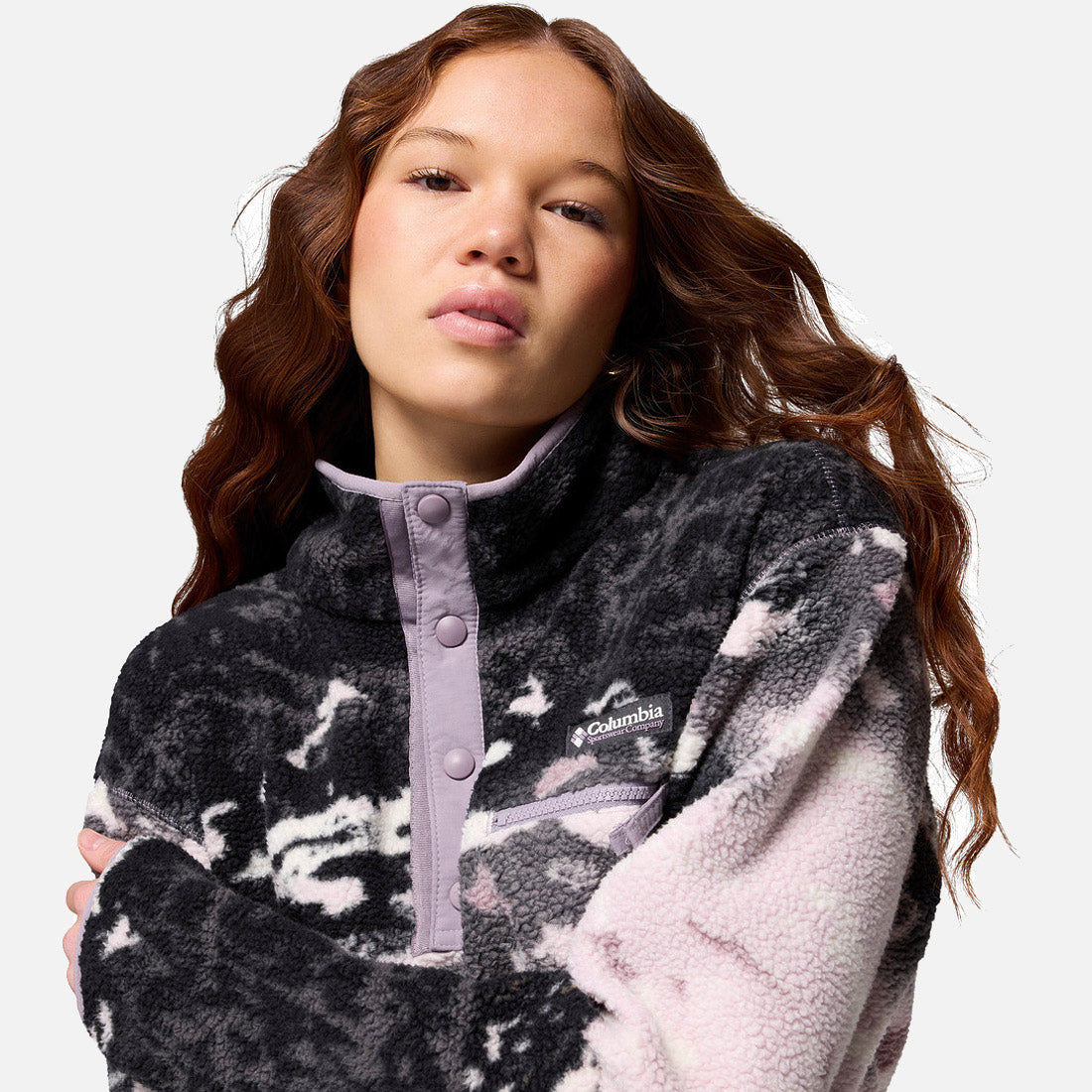 Helvetia II Print Cropped Half Snap