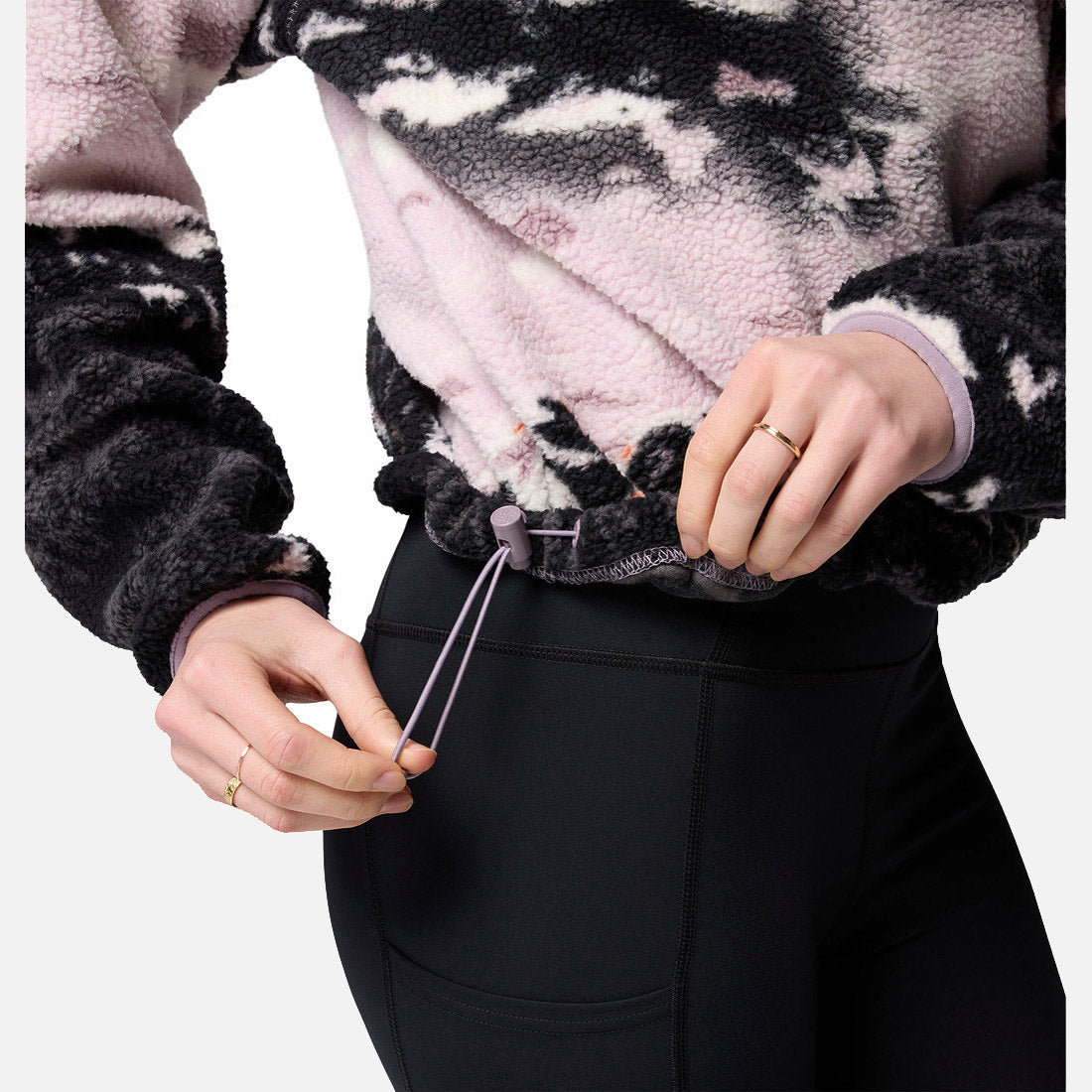 Helvetia II Print Cropped Half Snap