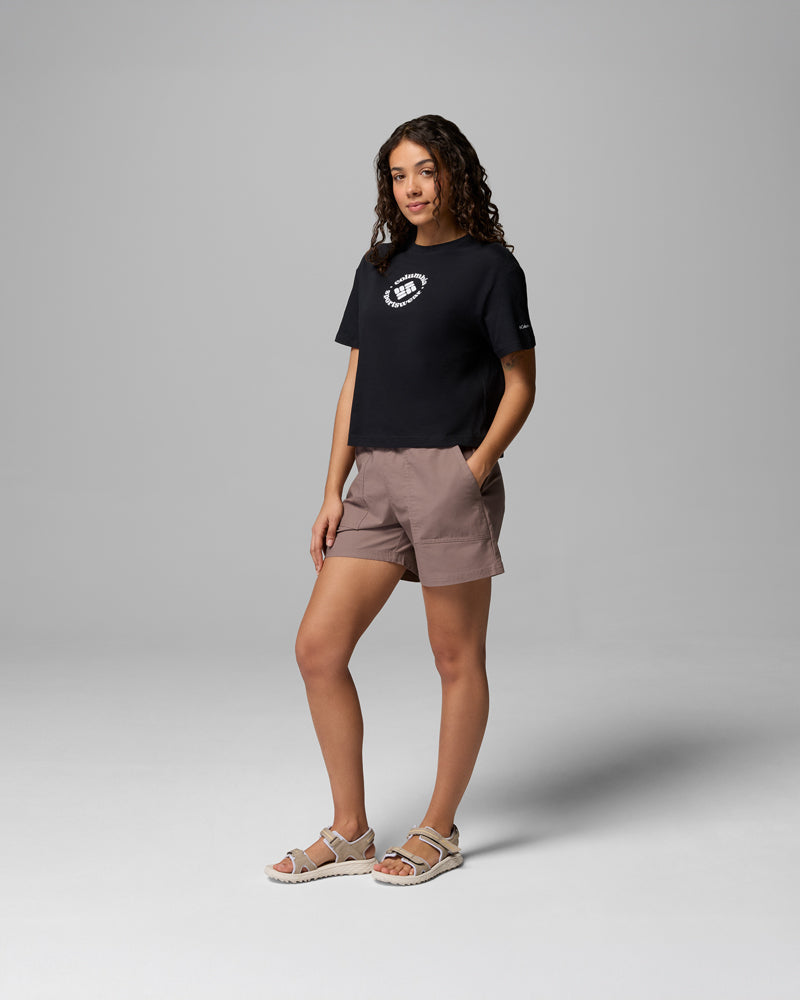 Graphic Relaxed Crop Short Sleeve Shirt