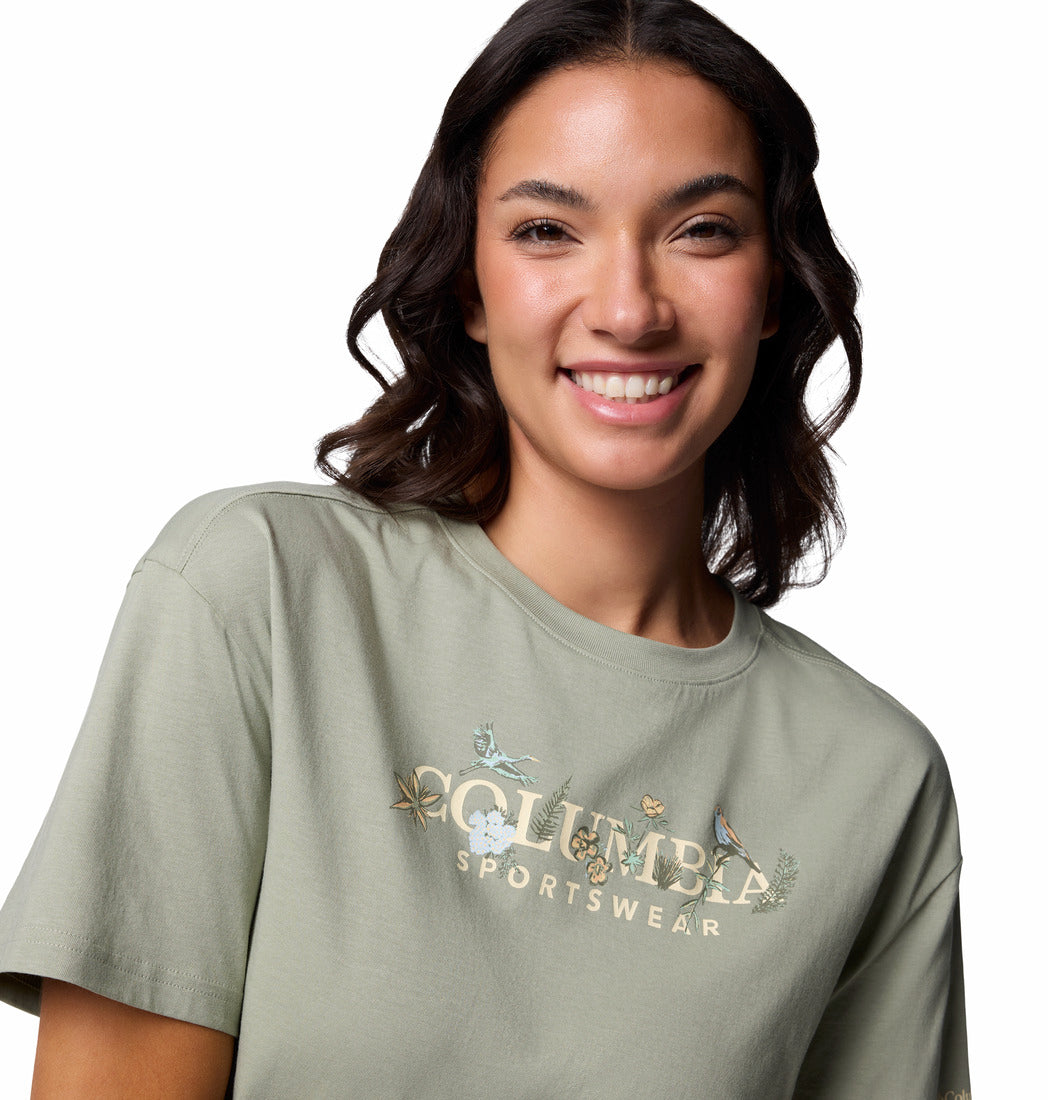 Rolling Bend Graphic Relaxed Crop Short Sleeve Shirt