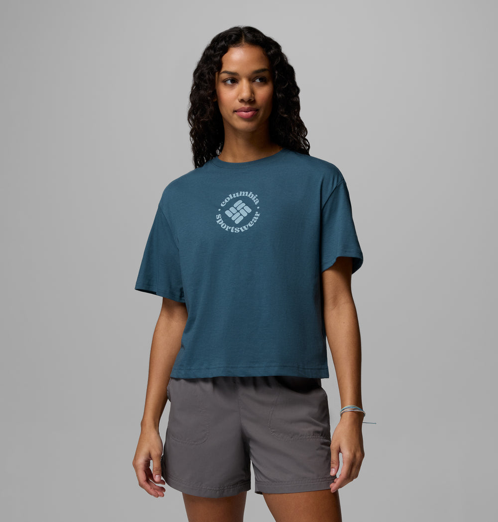 Graphic Relaxed Crop Short Sleeve Shirt